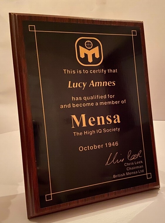 Mensa Membership Plaque